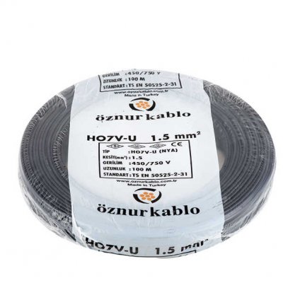 1,5 MM NYA ÖZNUR SİYAH KABLO